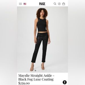NWT PAIGE MAYSLIE STRAIGHT ANKLE COATED SIZE 30